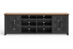 Mor Furniture Eloise Media Console In Black & Whiskey, 66 Inch