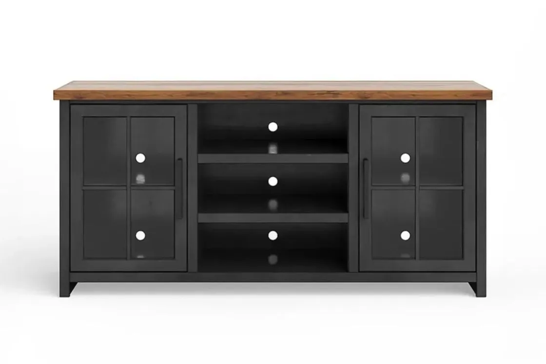 Mor Furniture Eloise Media Console In Black & Whiskey, 66 Inch