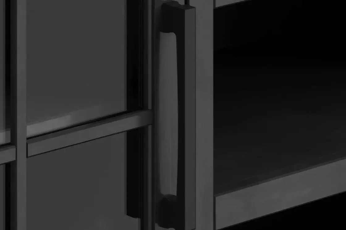Mor Furniture Eloise Media Console In Black & Whiskey, 66 Inch