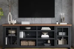 Mor Furniture Eloise Media Console In Black & Whiskey, 66 Inch