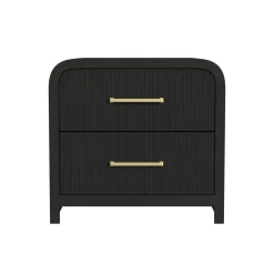 Mor Furniture Emberly Panel Bed, Dresser, Mirror & Nightstand In Black, Twin