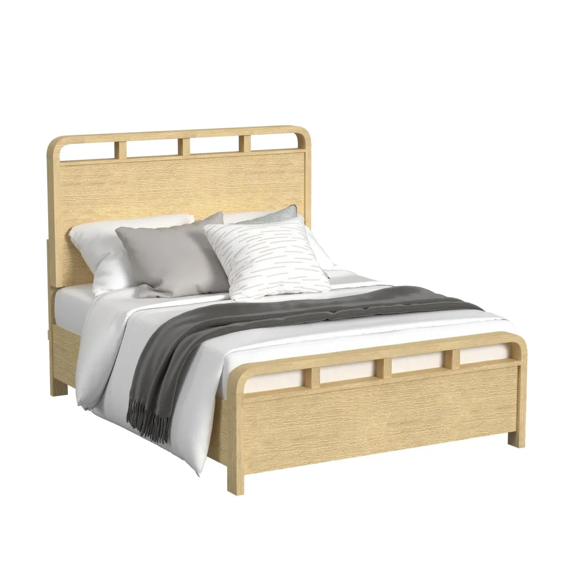 Mor Furniture Emberly Panel Bed, Dresser, Mirror & Nightstand In Black, Twin