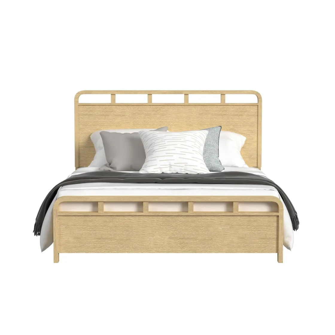 Mor Furniture Emberly Panel Bed, Dresser, Mirror & Nightstand In Black, Twin