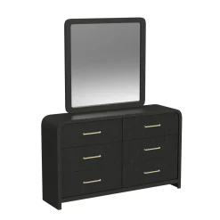 Mor Furniture Emberly Panel Bed, Dresser, Mirror & Nightstand In Black, Twin