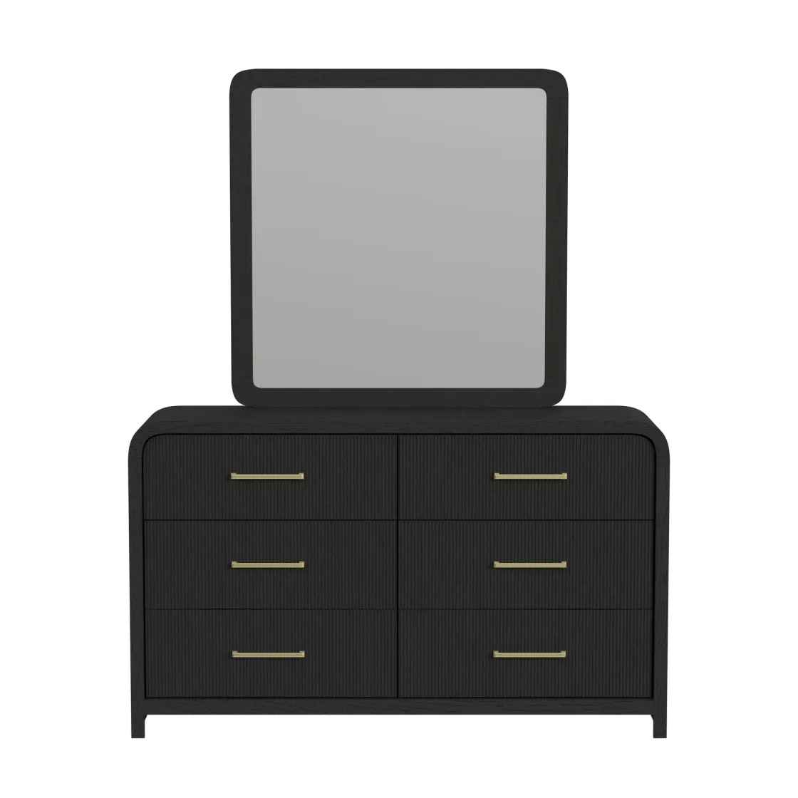 Mor Furniture Emberly Panel Bed, Dresser, Mirror & Nightstand In Black, Twin