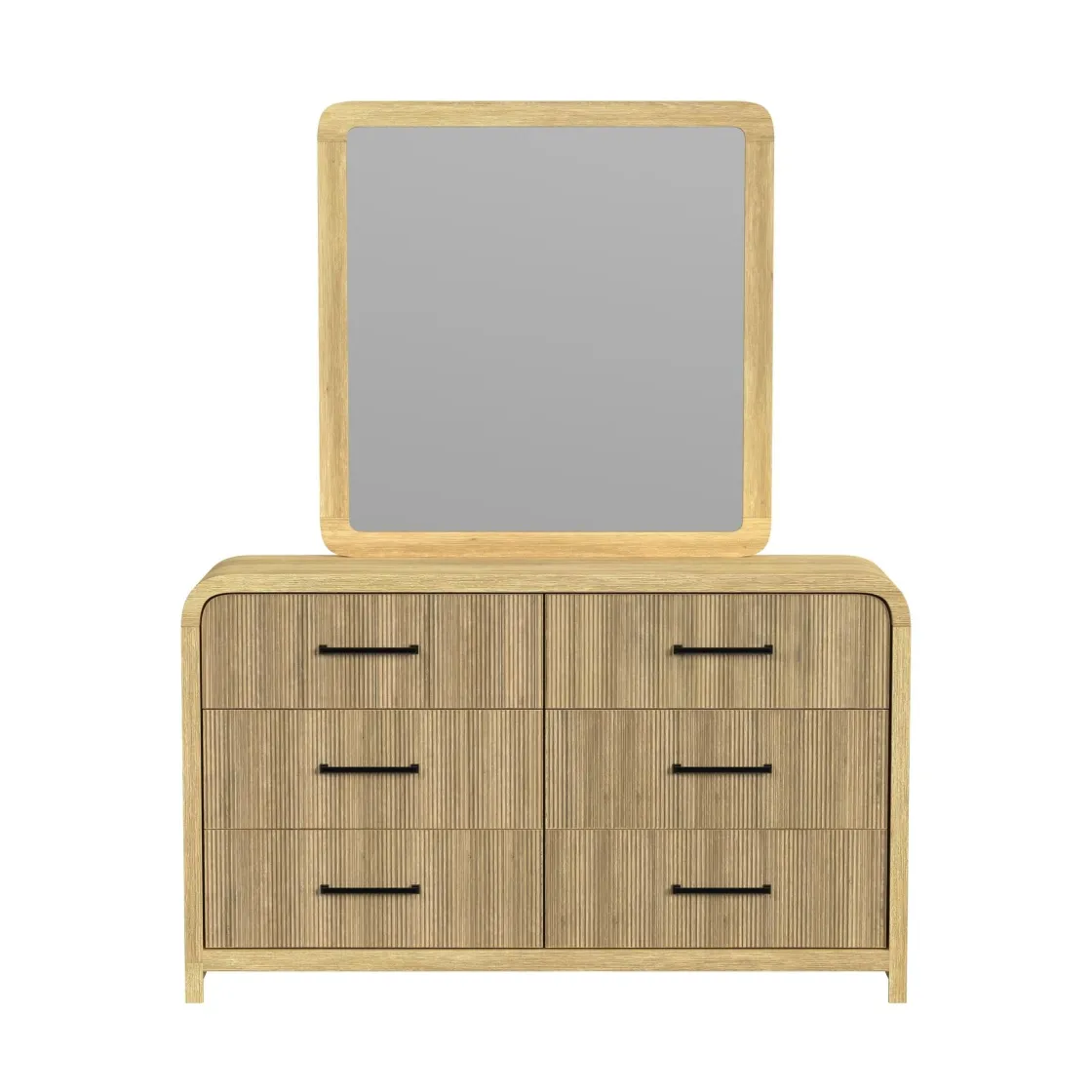 Mor Furniture Emberly Panel Bed, Dresser, Mirror & Nightstand In Black, Twin