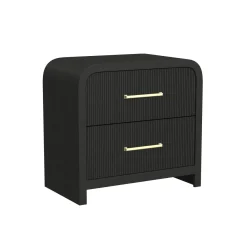 Mor Furniture Emberly Panel Bed, Dresser, Mirror & Nightstand In Black, Twin