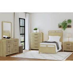 Mor Furniture Emberly Panel Bed In Natural, Twin