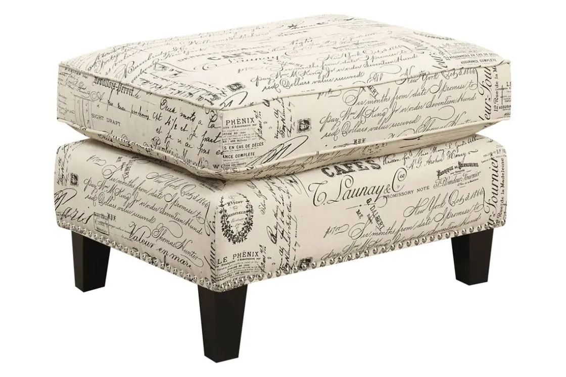 Mor Furniture Emery Ottoman In French Script