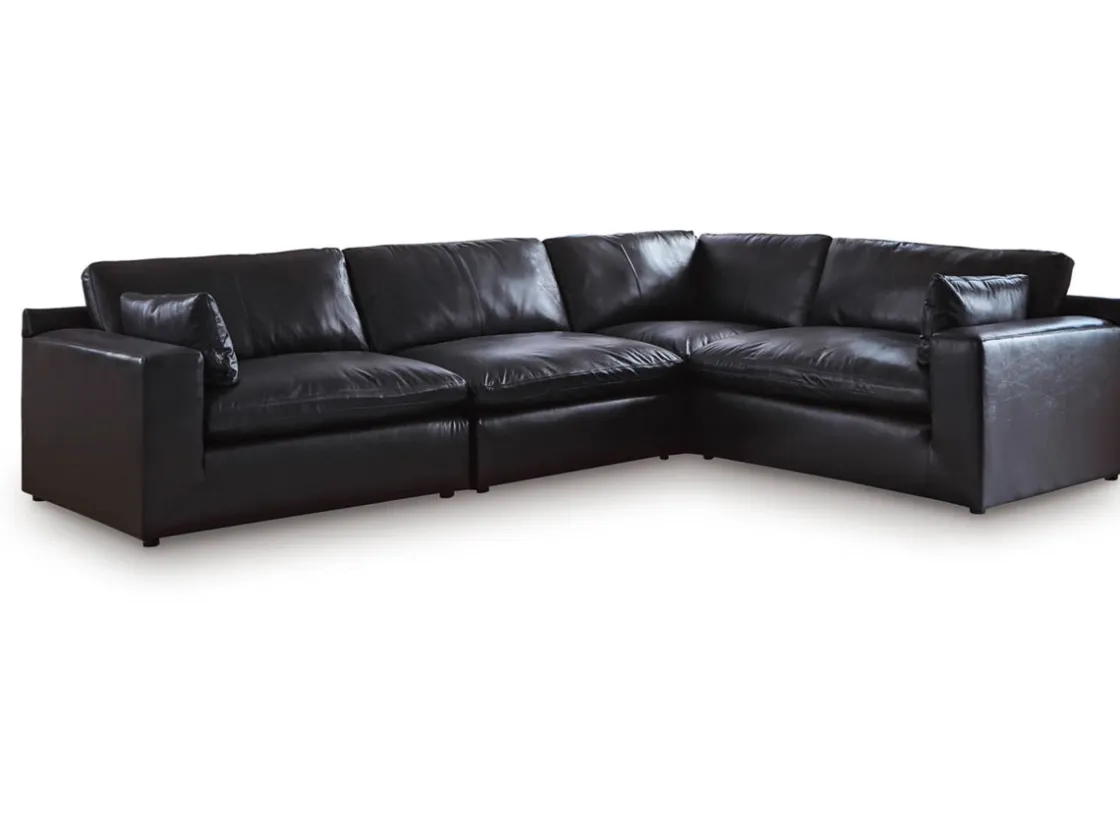 Mor Furniture Emillia 4 Piece Sectional In Black