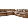 Mor Furniture Emillia 5 Piece Sectional In Caramel