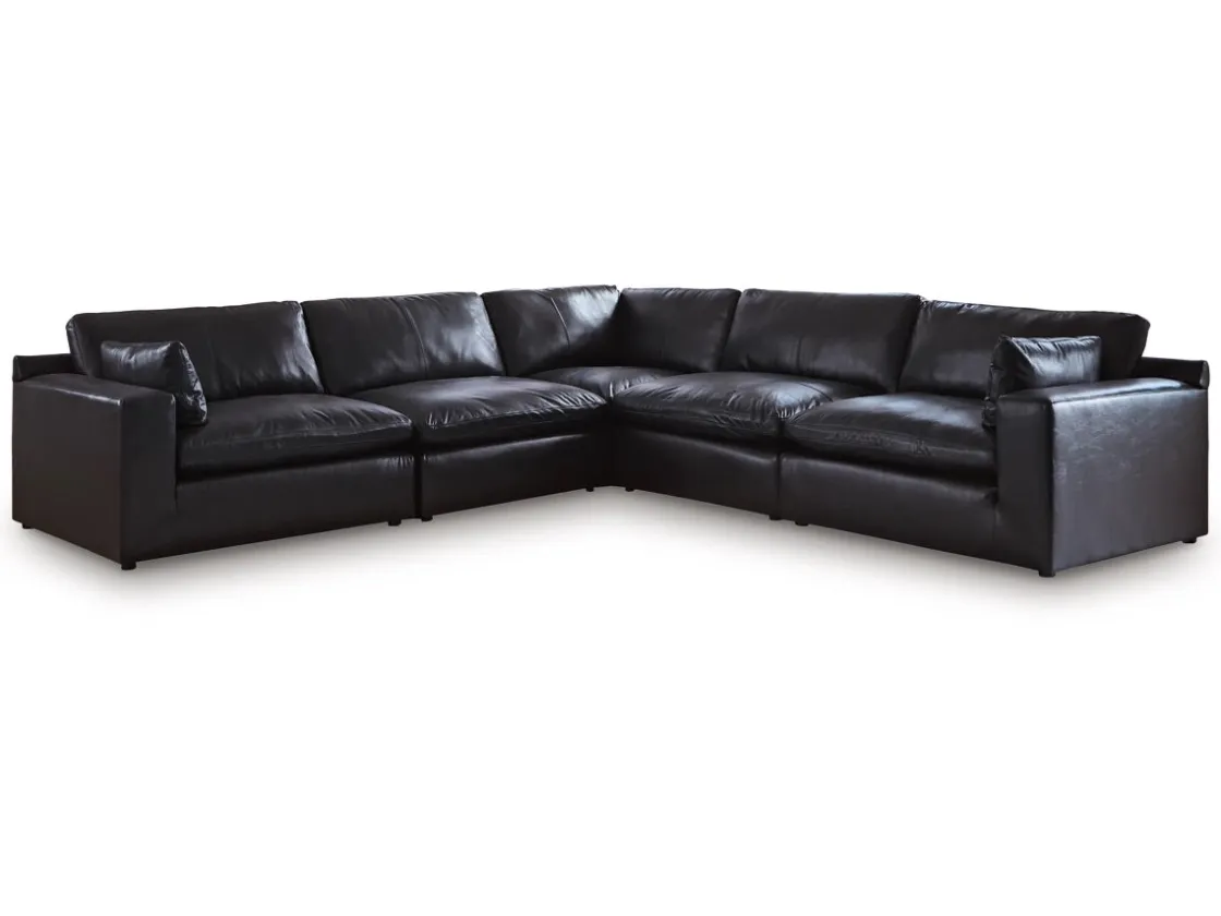 Mor Furniture Emillia 5 Piece Sectional In Caramel