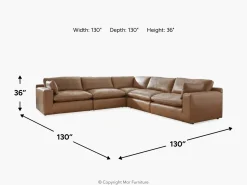 Mor Furniture Emillia 5 Piece Sectional In Caramel