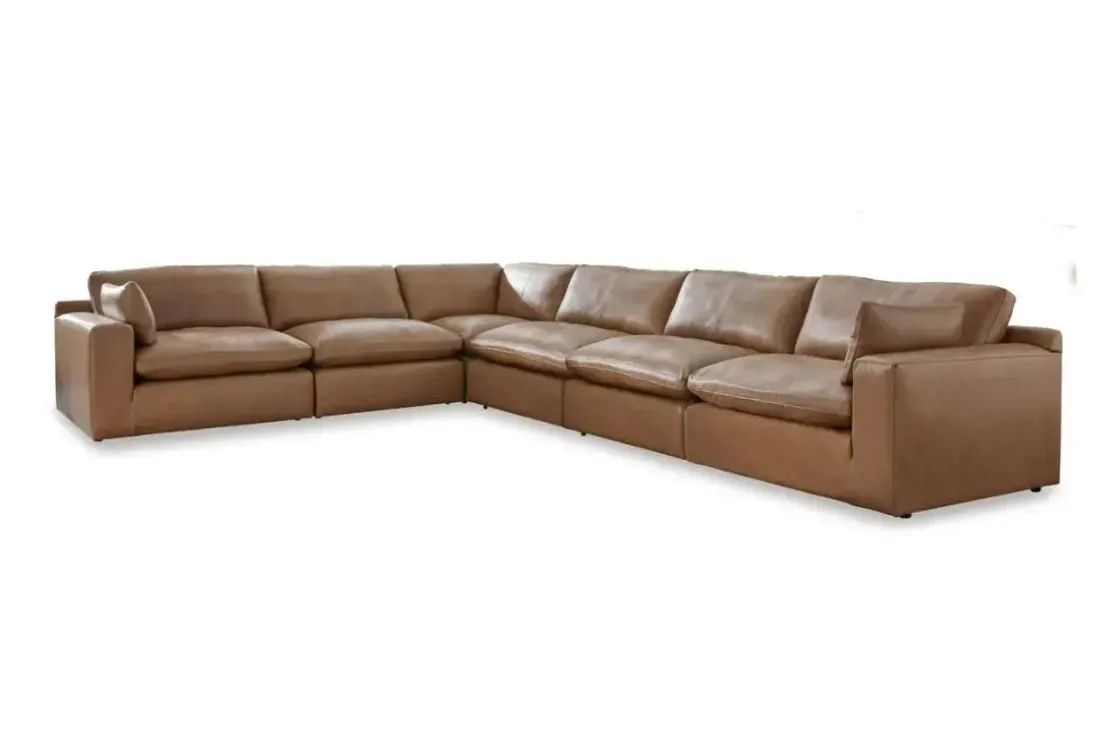 Mor Furniture Emillia 6 Piece Sectional In Caramel