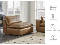 Mor Furniture Emillia 6 Piece Sectional In Caramel
