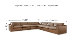 Mor Furniture Emillia 7 Piece Sectional In Caramel