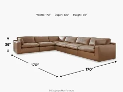 Mor Furniture Emillia 7 Piece Sectional In Caramel