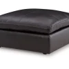 Mor Furniture Emillia Oversized Ottoman In Caramel Leather