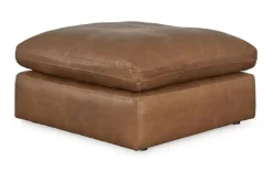 Mor Furniture Emillia Oversized Ottoman In Caramel Leather