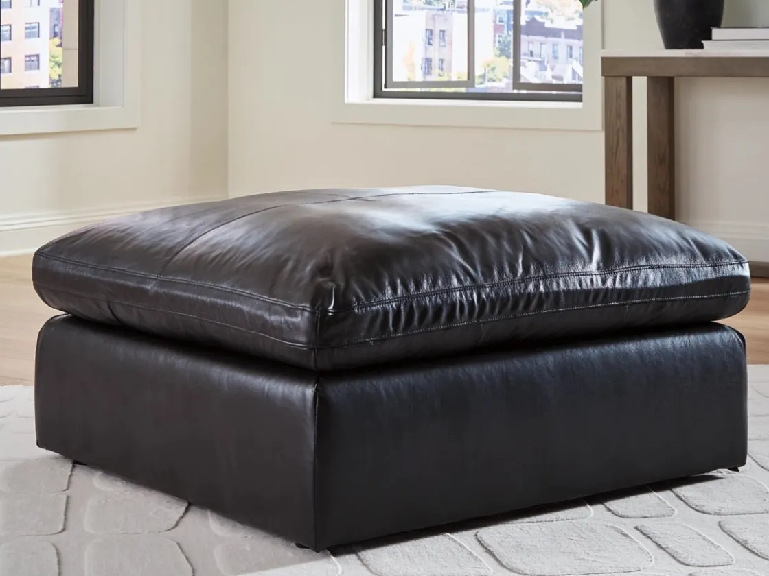 Mor Furniture Emillia Oversized Ottoman In Caramel Leather