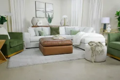 Mor Furniture Emillia Oversized Ottoman In Caramel Leather