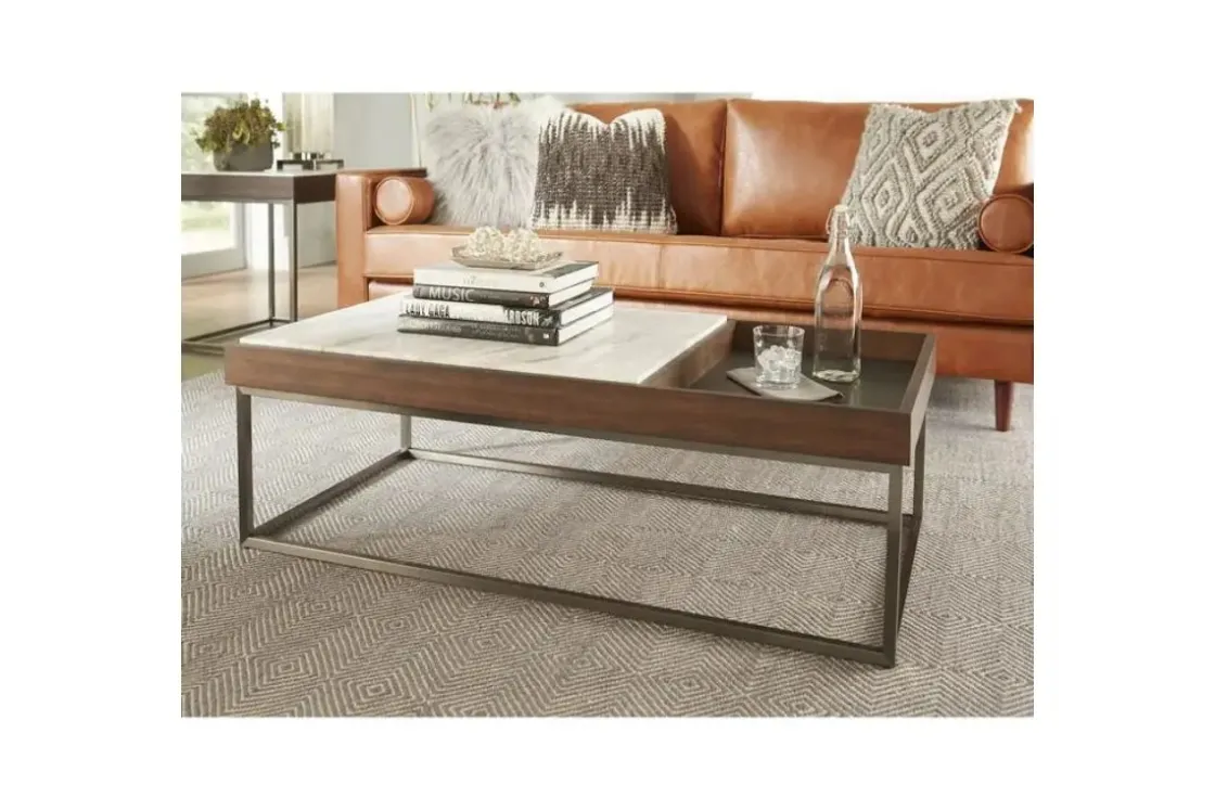 Mor Furniture Ennis Coffee Table In Brown Sable