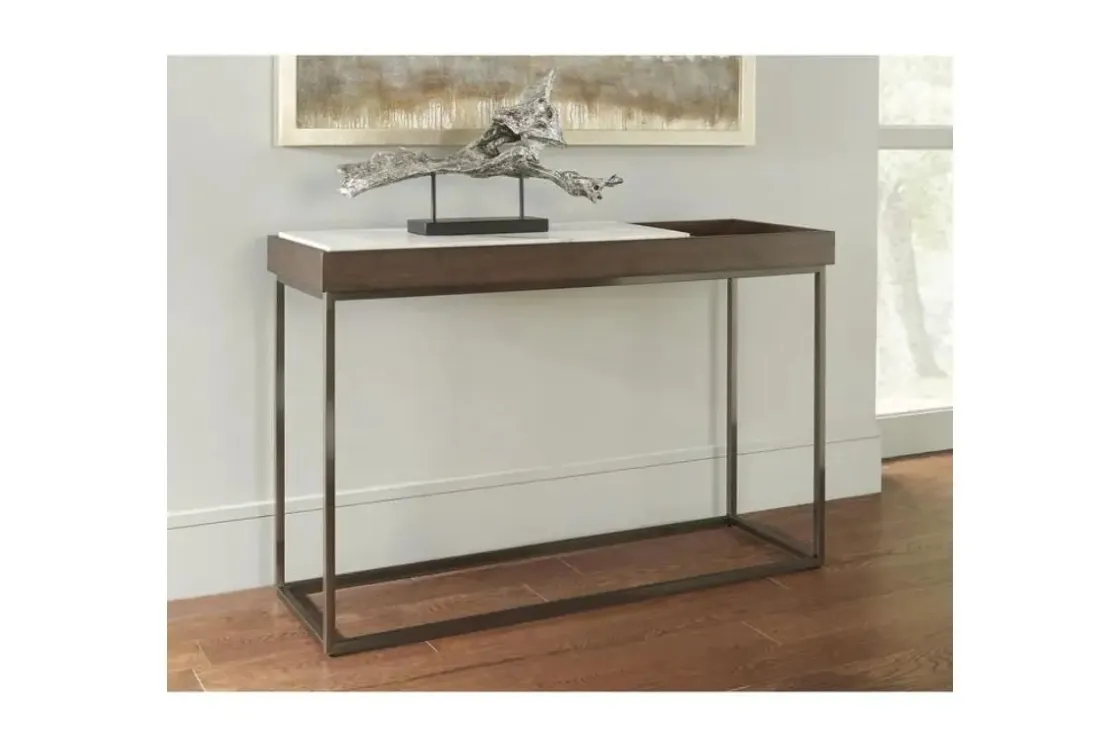 Mor Furniture Ennis Sofa Table In Brown Sable