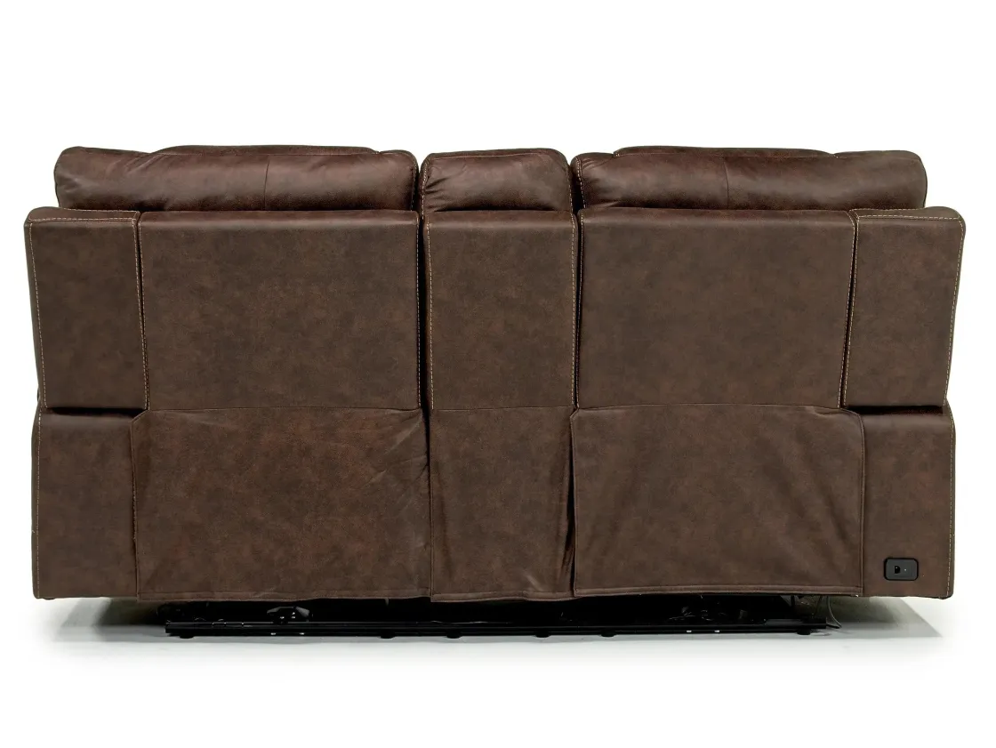 Mor Furniture Estilo 2 Power Console Loveseat In Canyon Gray