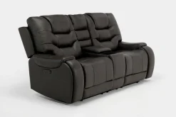 Mor Furniture Estilo 2 Power Console Loveseat In Canyon Gray