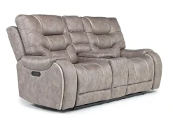 Mor Furniture Estilo 2 Power Console Loveseat In Canyon Gray