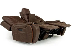 Mor Furniture Estilo 2 Power Console Loveseat In Canyon Gray