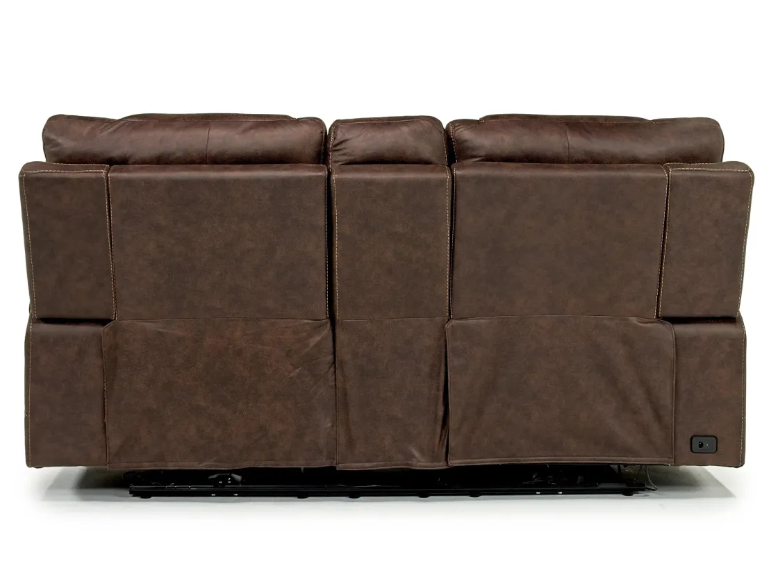 Mor Furniture Estilo 2 Power Console Loveseat In Canyon Gray