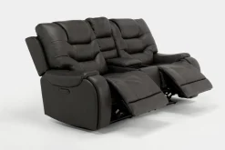 Mor Furniture Estilo 2 Power Console Loveseat In Canyon Gray