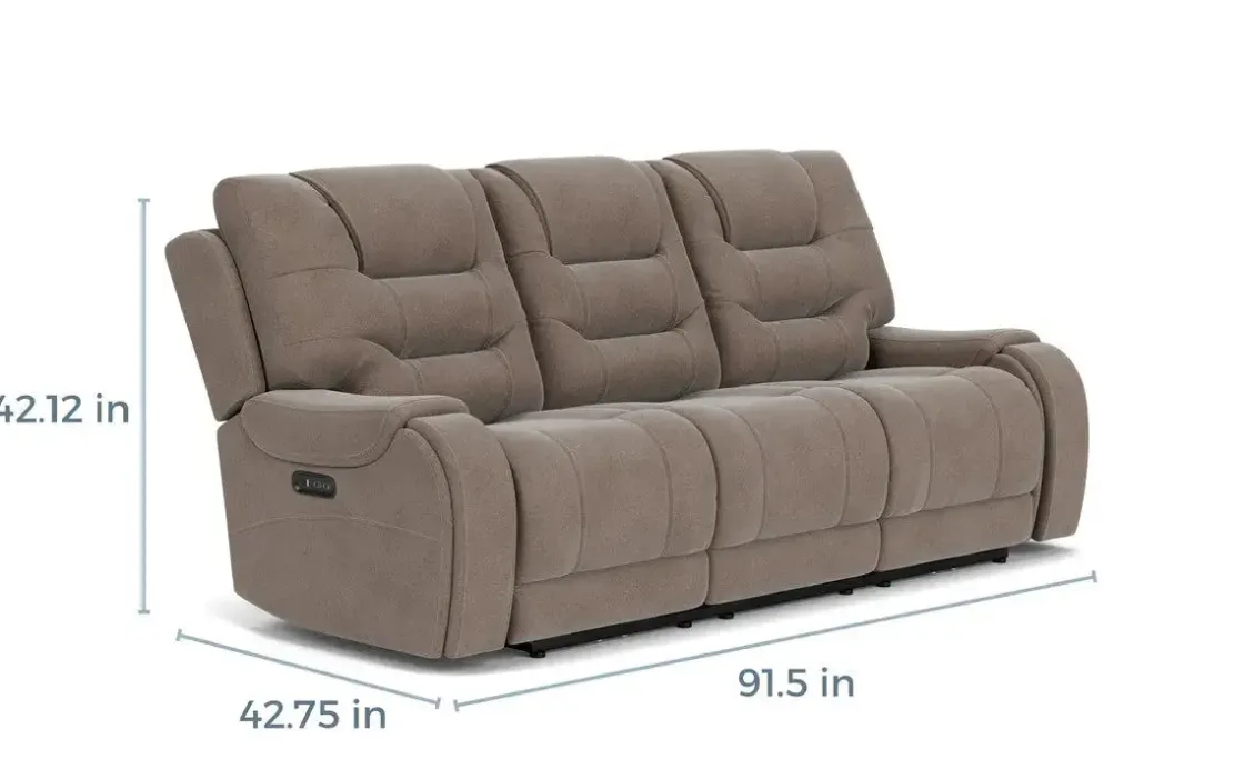 Mor Furniture Estilo 2 Power Sofa In Canyon Gray