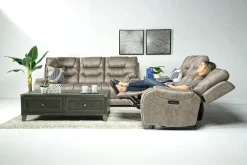 Mor Furniture Estilo 2 Power Sofa In Canyon Gray