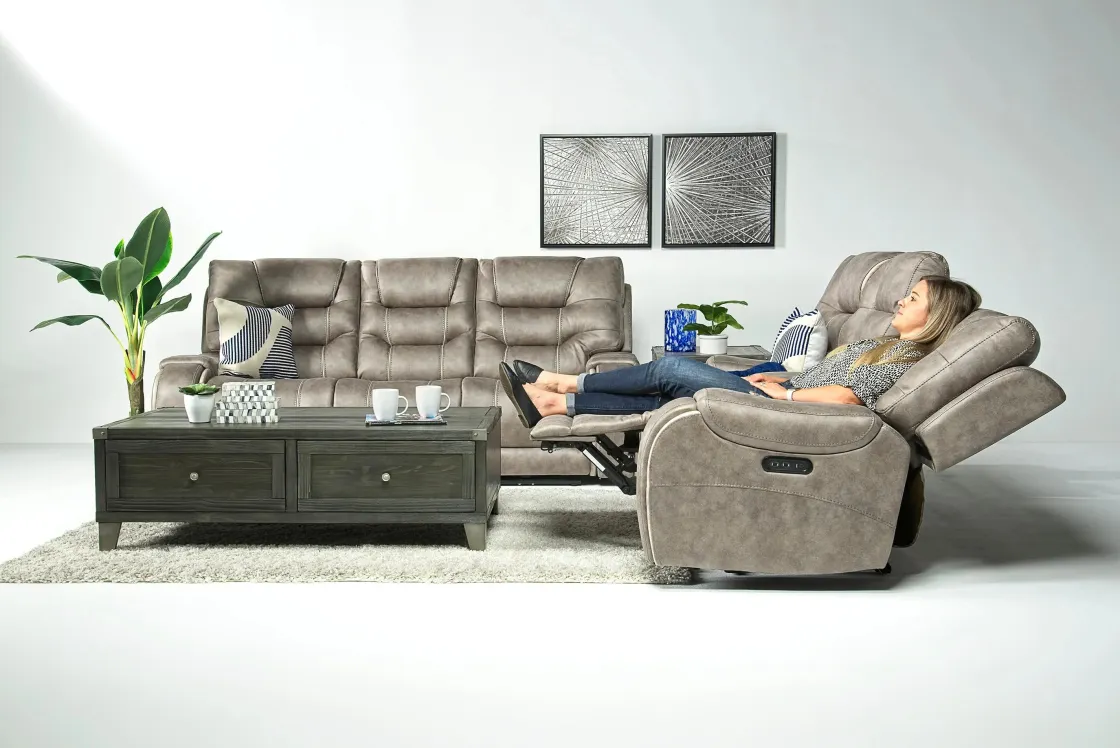 Mor Furniture Estilo 2 Power Sofa In Canyon Gray