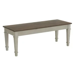 Mor Furniture Farmington Dining Bench In Medium Brown/Washed Stone
