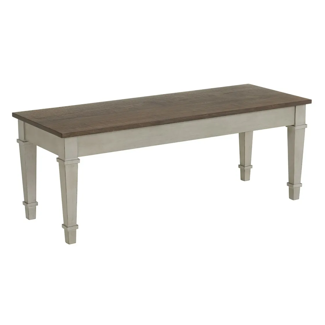 Mor Furniture Farmington Dining Bench In Medium Brown/Washed Stone