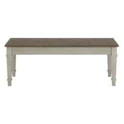 Mor Furniture Farmington Dining Bench In Medium Brown/Washed Stone
