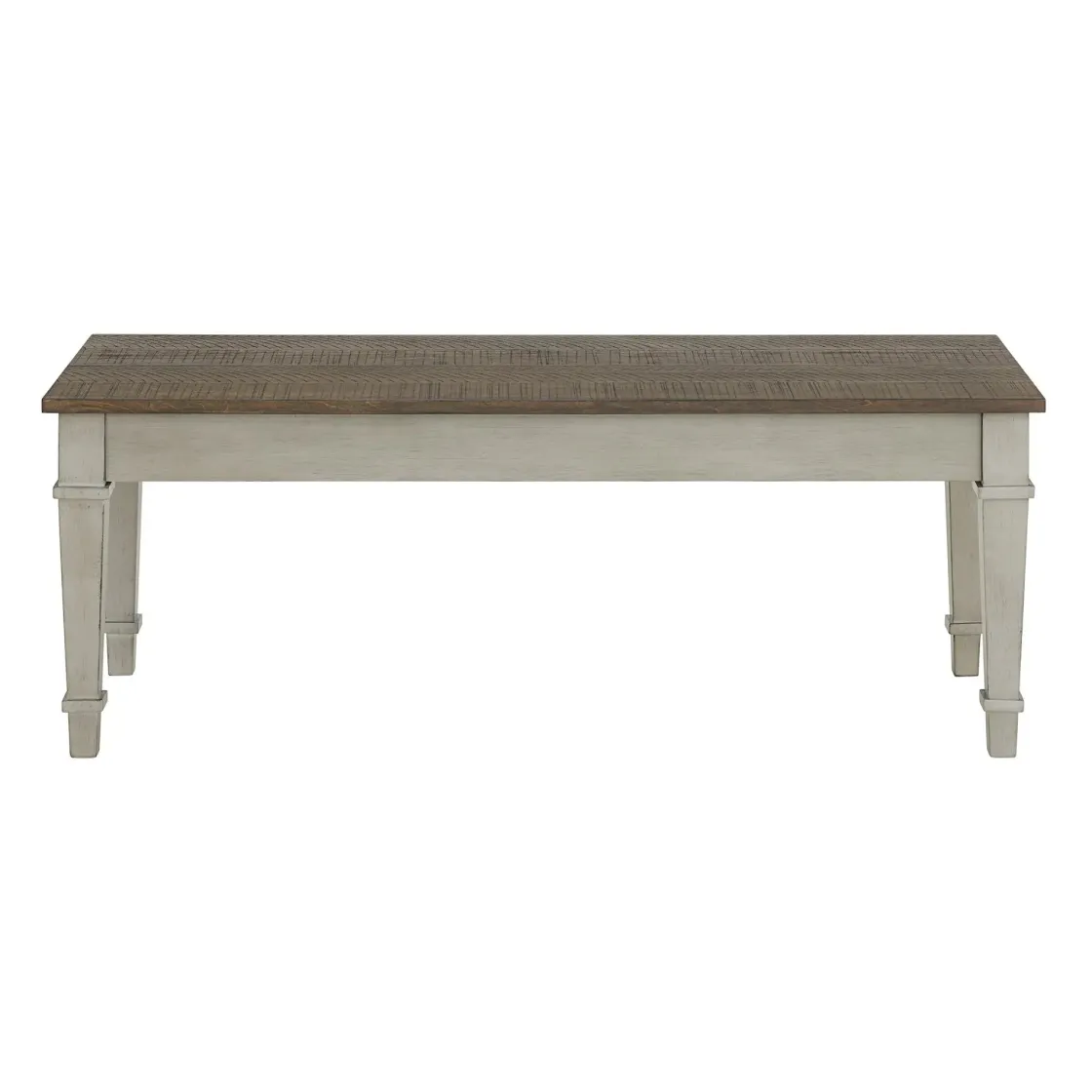 Mor Furniture Farmington Dining Bench In Medium Brown/Washed Stone