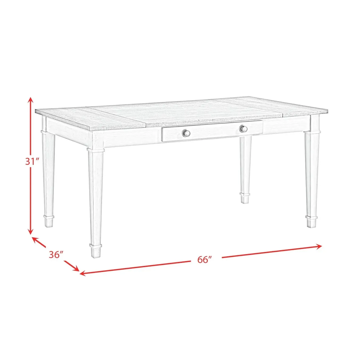 Mor Furniture Farmington Dining Table In Medium Brown/Washed Stone