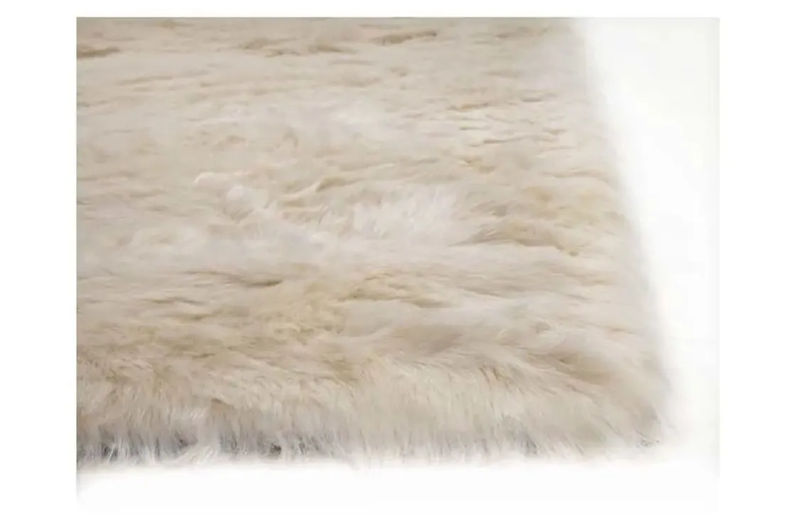 Mor Furniture Faux Mink Luxe Rug In Ivory, 5’ X 8’