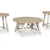 Mor Furniture Fawndell Coffee Table & 2 End Tables In Antique White/Brown