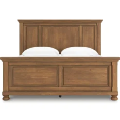 Mor Furniture Feddinger Panel Bed In Medium Brown, Queen