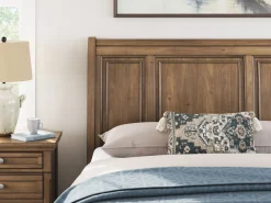 Mor Furniture Feddinger Sleigh Bed With Storage In Medium Brown, Queen