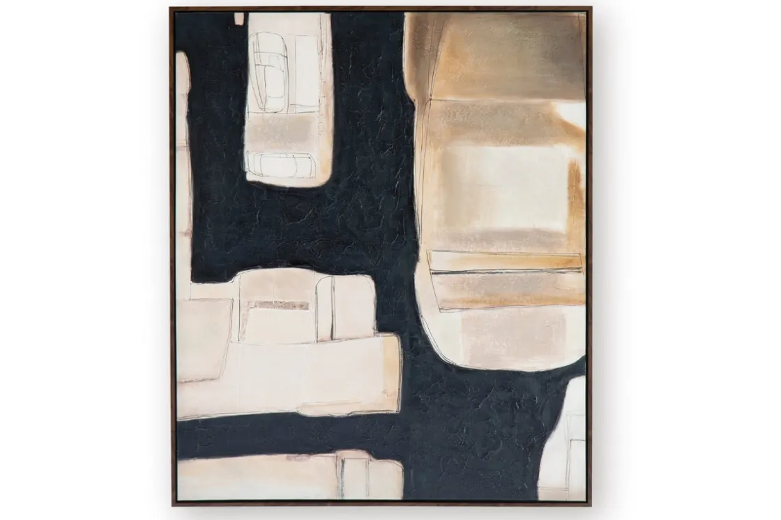 Mor Furniture Fexville Abstract Wall Art In Black/Brown/Cream