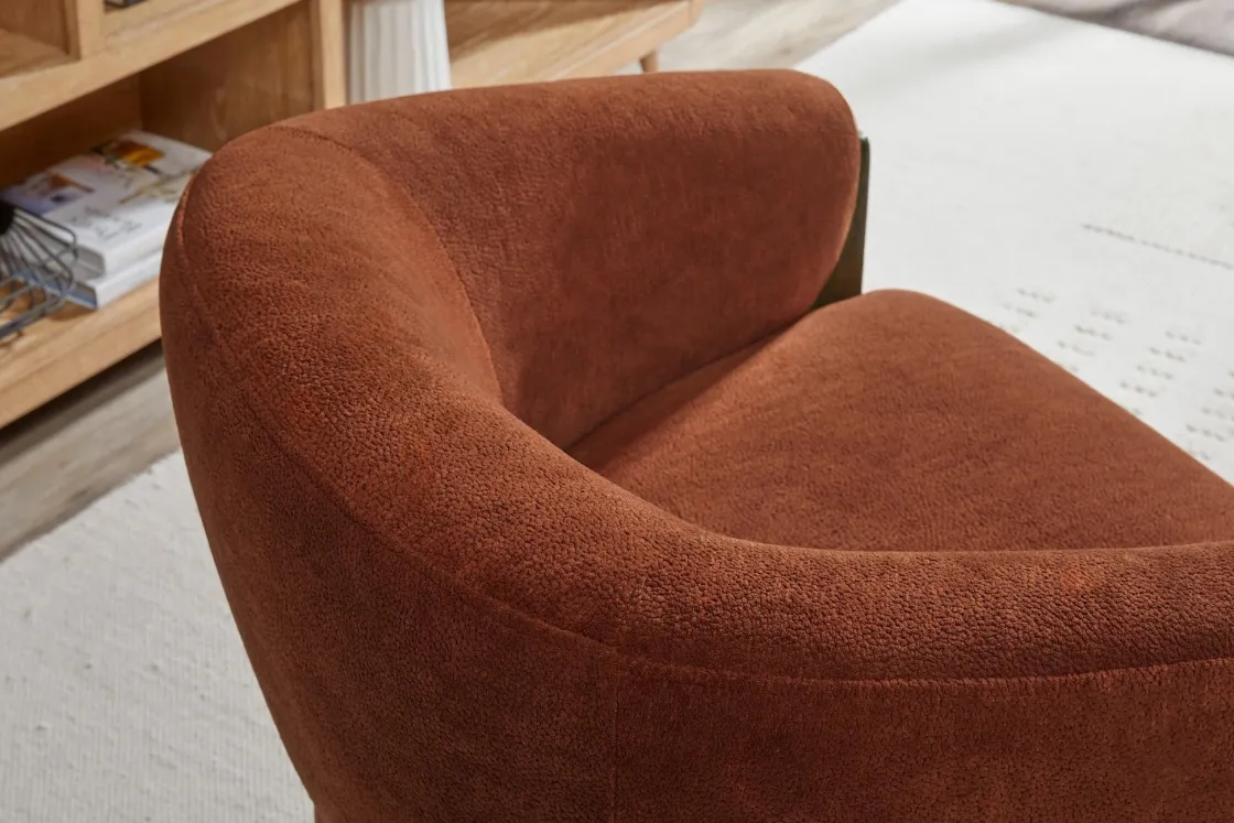 Mor Furniture Finley Swivel Chair In Rust