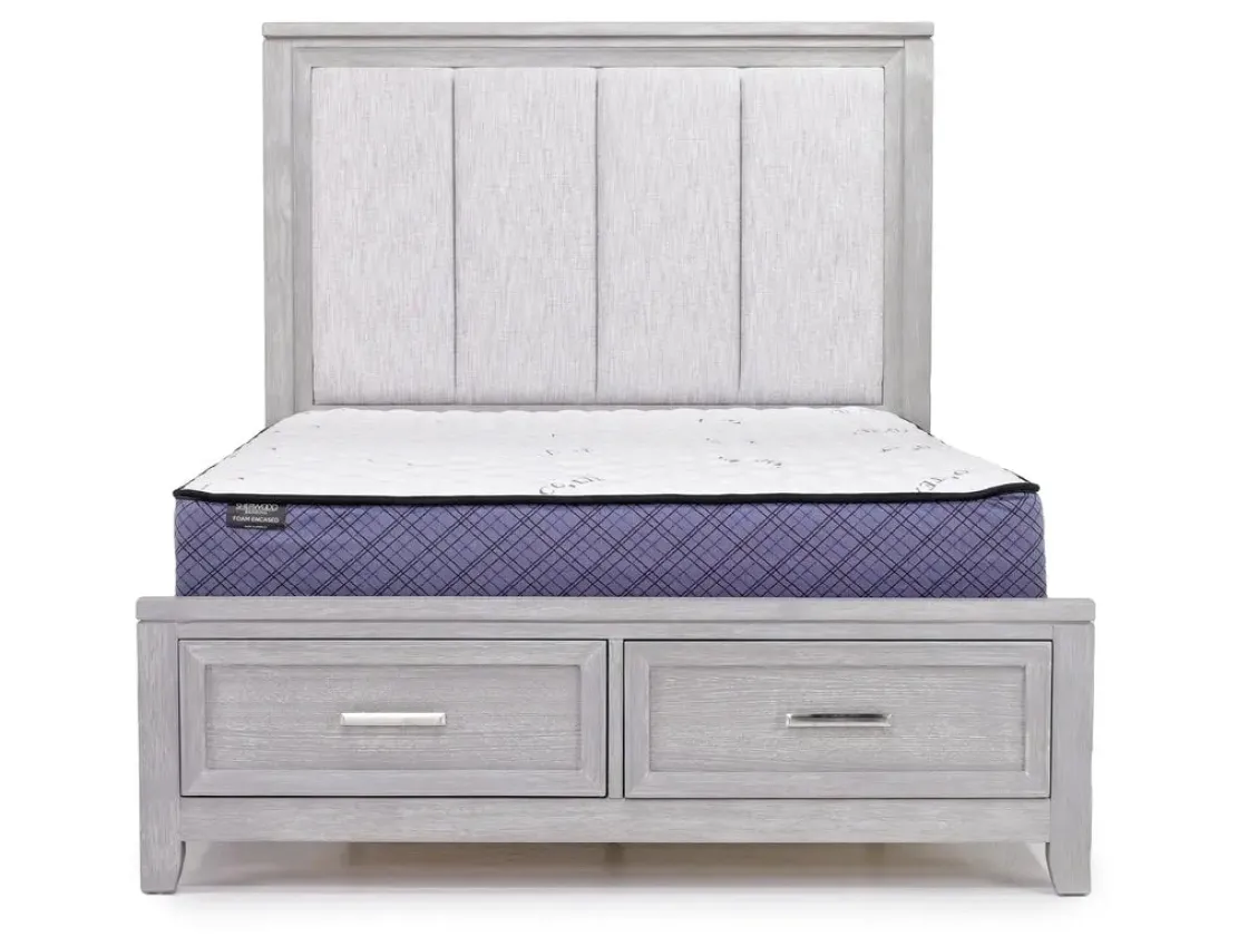 Mor Furniture Fiona Storage Bed, Dresser, Mirror & Nightstand In Mist Gray, Queen