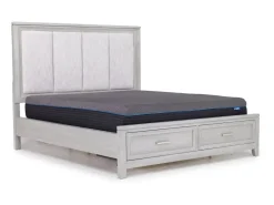 Mor Furniture Fiona Storage Bed, Dresser, Mirror & Nightstand In Mist Gray, Queen