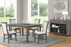 Mor Furniture Flair Dining Table & 4 Chairs In Gray